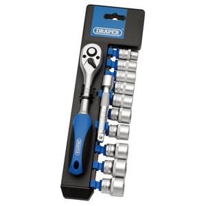 DRAPER 16371 - 3/8" Sq. Dr. Metric Socket and Ratchet Set (12 Piece)