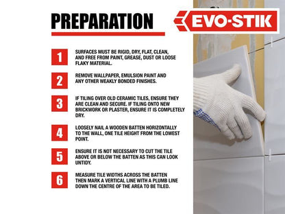 EVO-STIK 30811581 Instant Grab Wall Tile Adhesive 1 litre