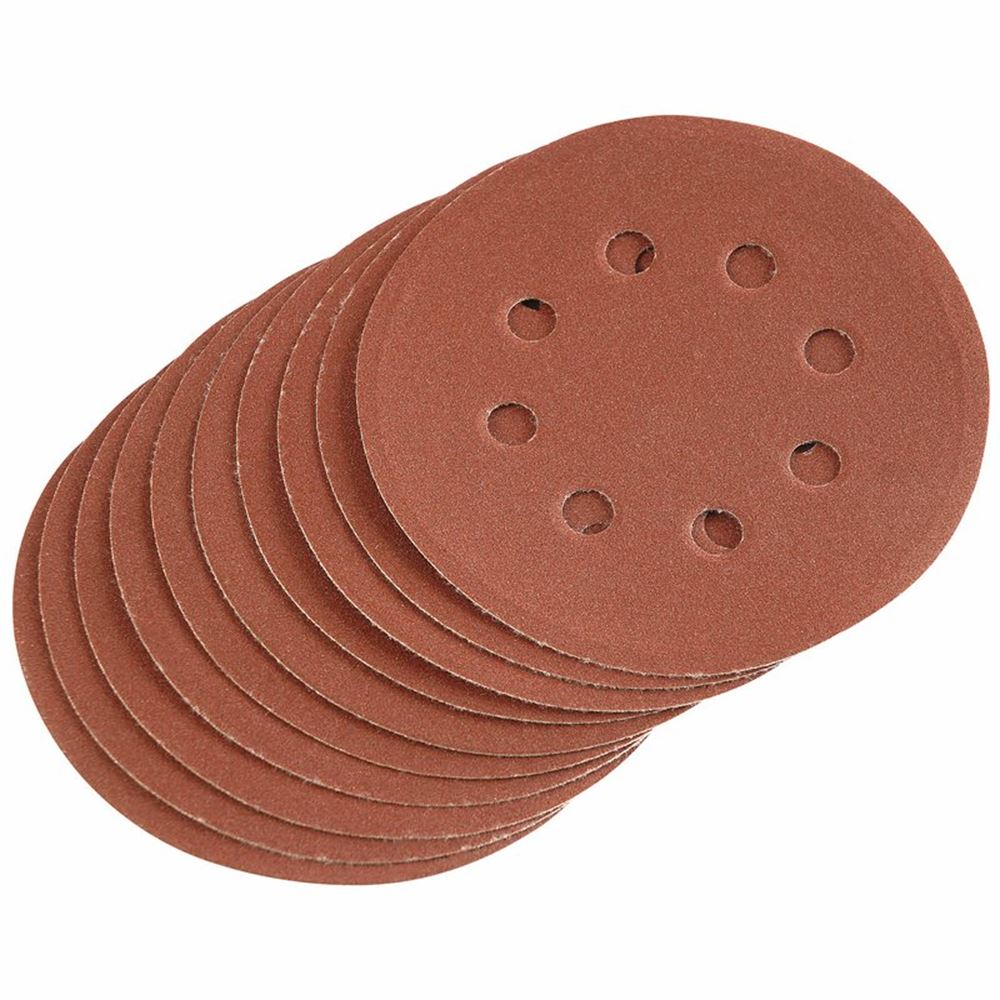 64040 Draper Hook and Loop Sanding Discs, 125mm, 240 Grit (Pack of 10) SD5V Professional Trade DIY Workshop Garage Use