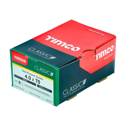 TIMCO Classic Screw PZ2 CSK ZYP 4.0 x 70 Gold Pack 200