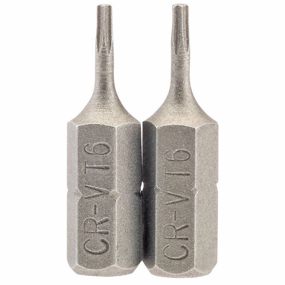 Draper 2PC 25MM T6 S/D.BIT 66338 1/4" hex. Draper TX-STARÂ® E Shank Insert Bits