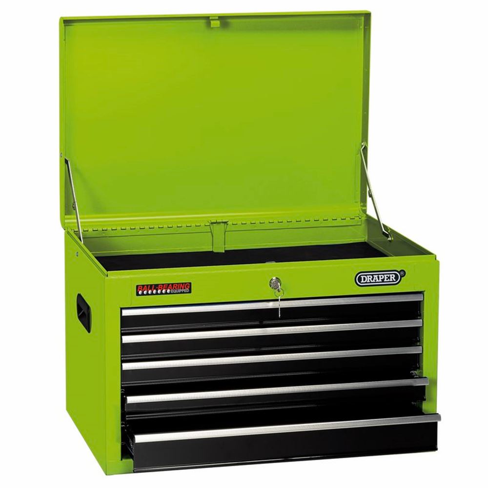 Draper 5 DRAWER TOOL CHEST - GREEN 35739 26" Tool Chest (5 Drawers)