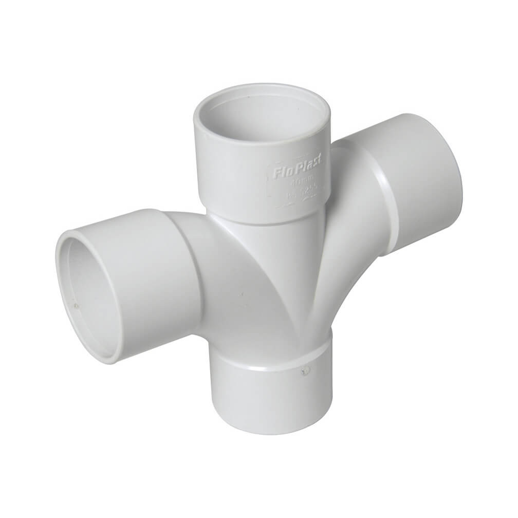40MM WASTE - WHITE ONLY 87.5 � CROSS TEE SOLVENT WHITE