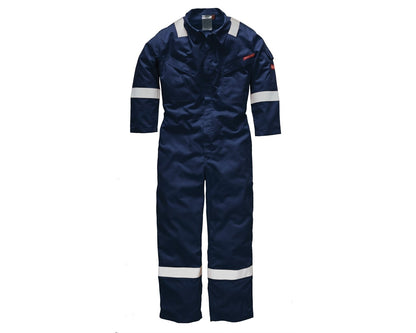 Dickies FR24 - Navy Blue 46T Flame Retardant Reflective Coverall Boiler Suit Hi Vis Tall