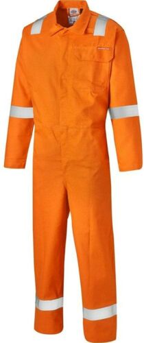 Dickies FR24 - Orange 58T Flame Retardant Reflective Coverall Boiler Suit Hi Vis Tall