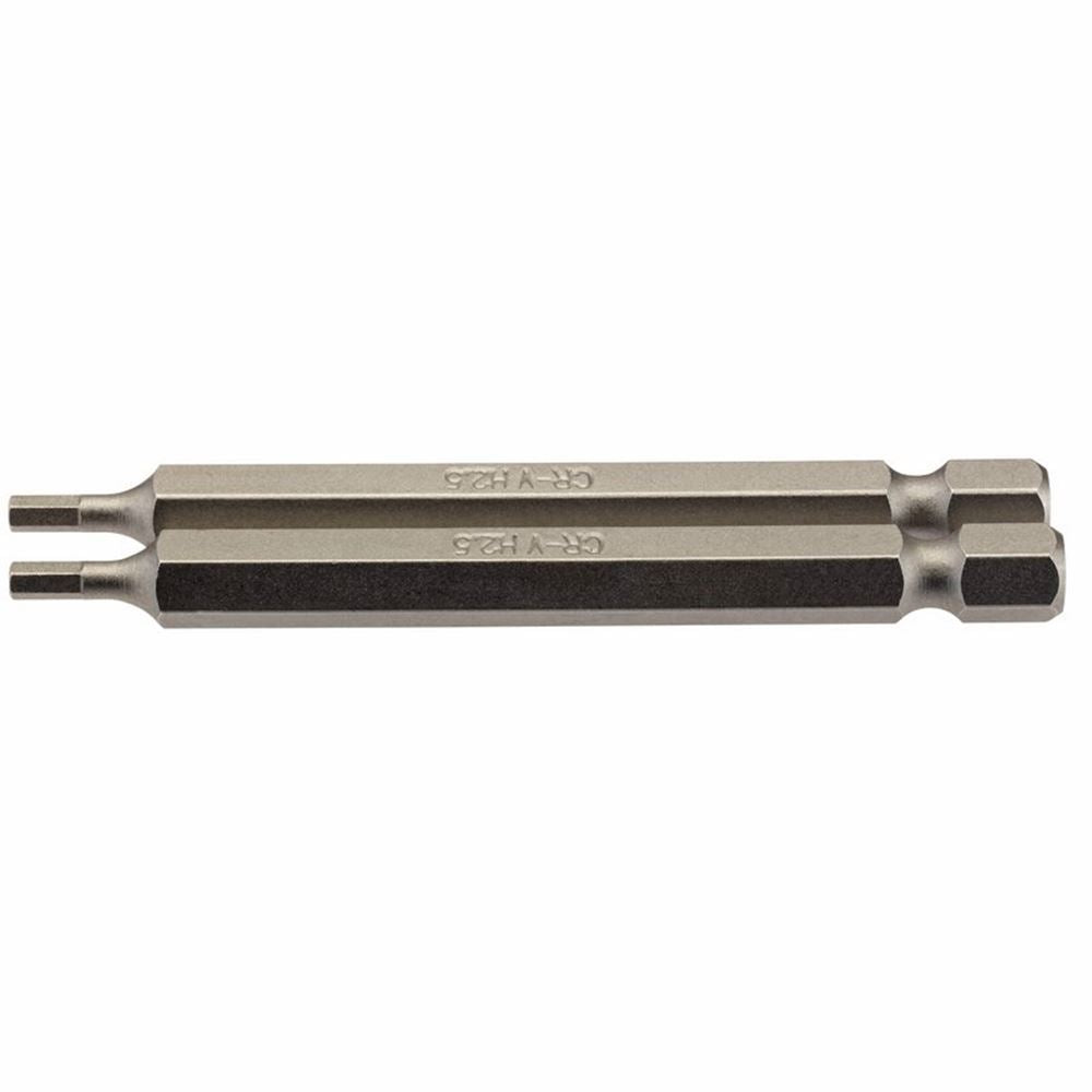 Draper 2PC 75MM 2.5MM HEX S/D.BIT 64319 1/4" hex. Hexagonal E Shank Insert Bits