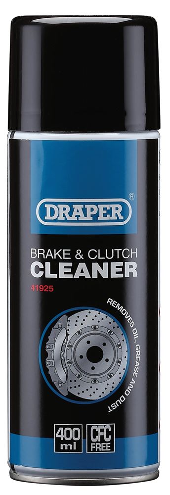 41925 Draper Brake and Clutch Cleaner Spray, 400ml HGA-BC Automotive Sprays Professional Trade DIY Workshop Garage Use
