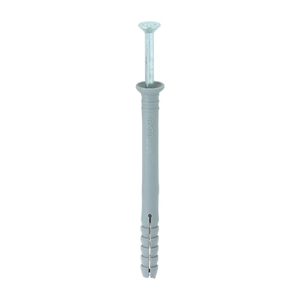 TIMCO Nylon Hammer Fixing Zinc 6.0 x 70 Pack 200