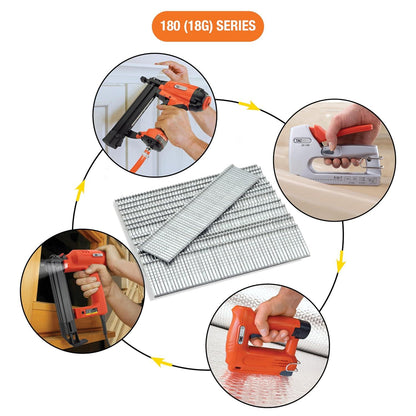 Tacwise 0392 Type 18G 10 mm Brad Nails Galvanised Pack of 5000 for Nail Staple Guns Trade Fixing