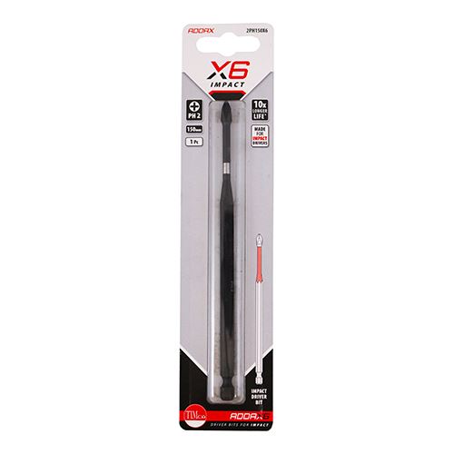 TIMCO X6 Impact Phillips Driver Bit No.2 x 150 Pack 1