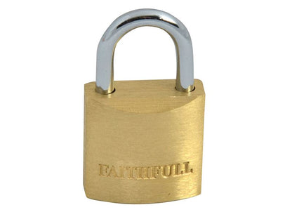 Faithfull FAIPLB20 Brass Padlock 20mm 3 Keys |