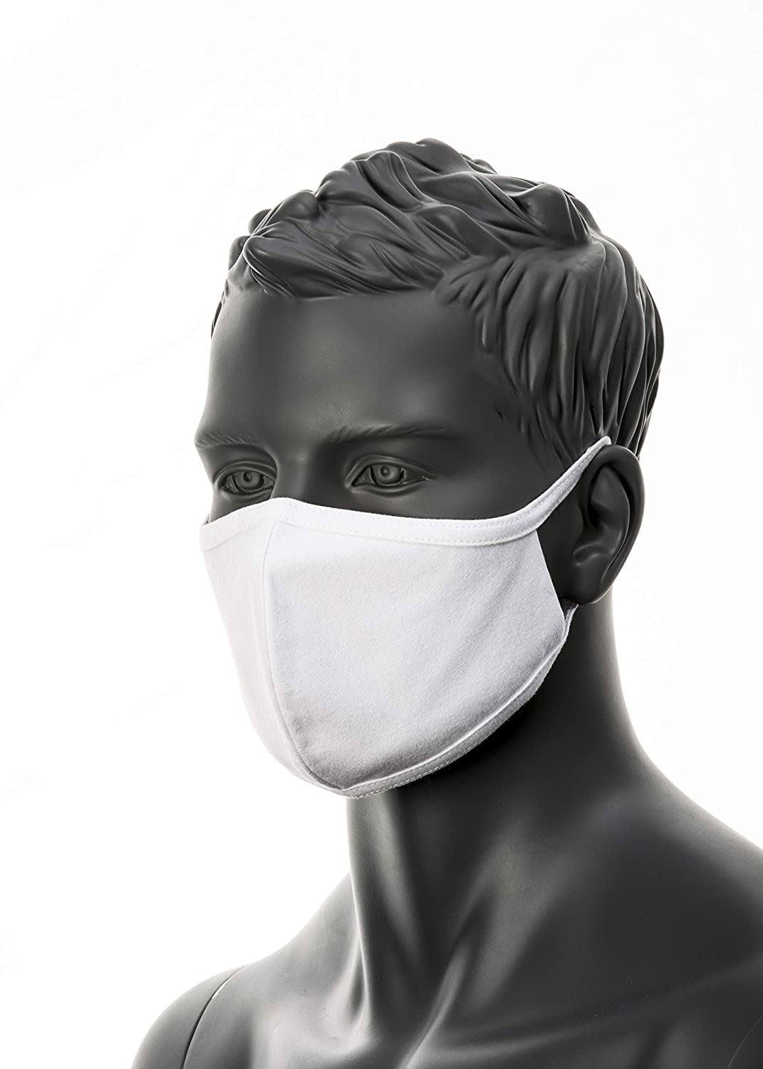 PORTWEST CV22 WHITE 2-Ply Anti-Microbial Fabric Face Mask Pack of 6