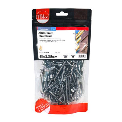 TIMCO Clout Nail - Aluminium 65 x 3.35 Pack 0.25