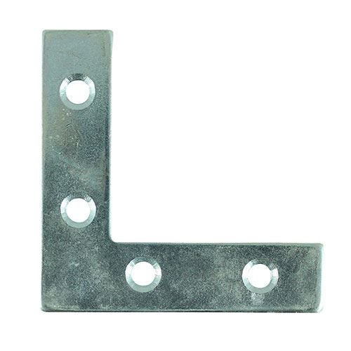 TIMCO Corner Plate - BZP 75 x 75 x 16 Silver Pack 4