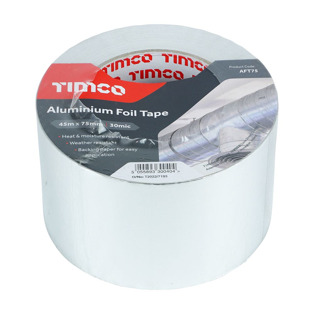TIMCO Aluminium Foil Tape nan 45m x 75mm Pack 1.0
