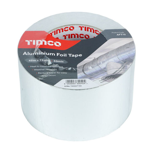 TIMCO Aluminium Foil Tape nan 45m x 75mm Pack 1.0