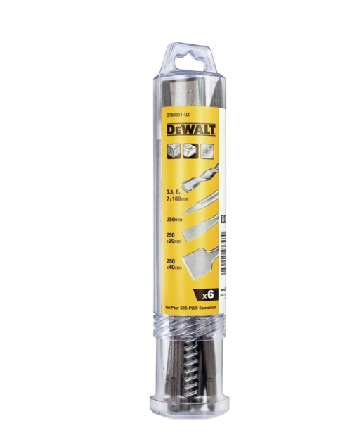 Dewalt 6 Piece SDS+ Drill and Chisel Bit Set