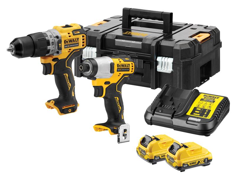 DEWALT DCK2111L2T-GB DCK2111L2T XR Brushless Sub-Compact Twin Pack 12V 2 x 3.0Ah Li-ion