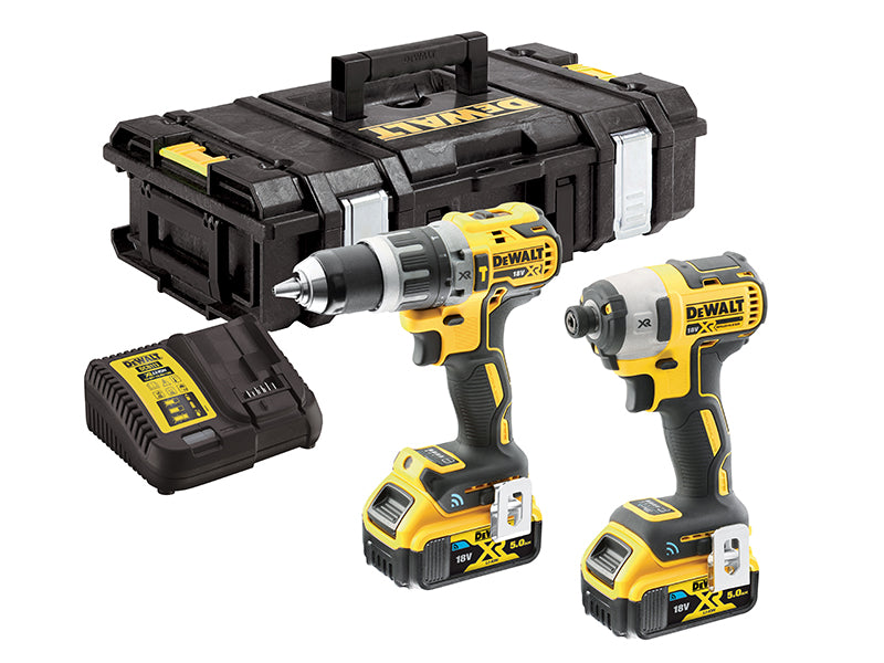 DEWALT DCK2500P2B-GB DCK2500P2B XR Brushless Tool Connect Twin Pack 18V 2 x 5.0Ah Li-ion