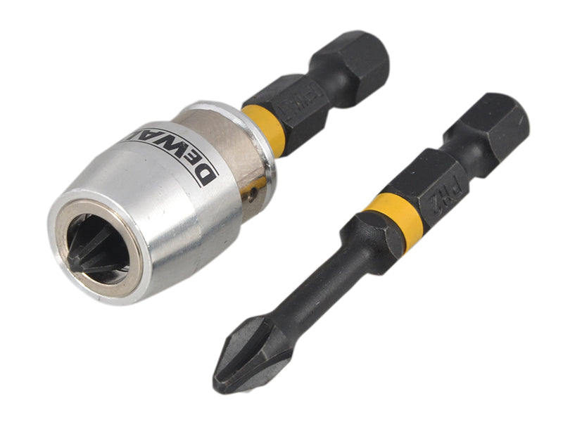 DEWALT DT70536T-QZ Impact Torsion Bits PH2 x 50mm (x2) and Magnetic Screwlock Sleeve