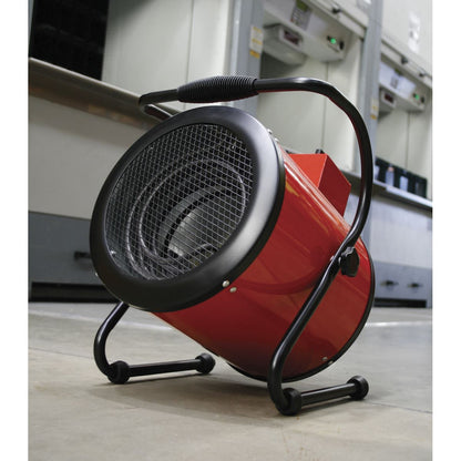 Sealey EH3001 Industrial Fan Heater with 2 Heat Settings 3kW/230V | 10,000Btu/hr, 1500/3000W, 230V - 16A, Thermostat, Tip-Over Switch