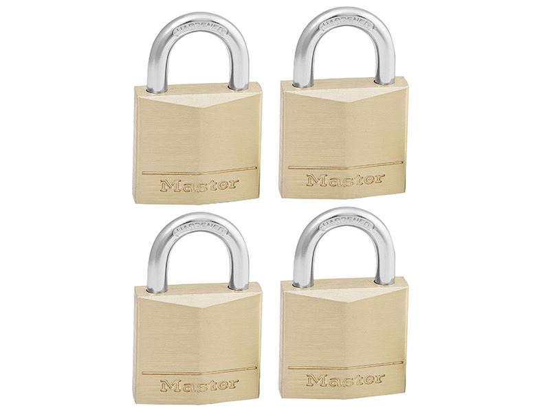 MasterLock 130EURQNOP Solid Brass 30mm Padlock 4-Pin - Keyed Alike x 4