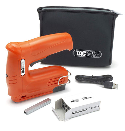 Tacwise 1564 Hobby 53-13EL Cordless 4V Staple/Nail Gun 2,000 Staples Storage Bag – Professional Trade Stapling & Fixing Tool