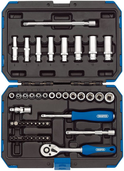 DRAPER 16355 - Metric Socket Set, 1/4" Sq. Dr. (47 Piece)
