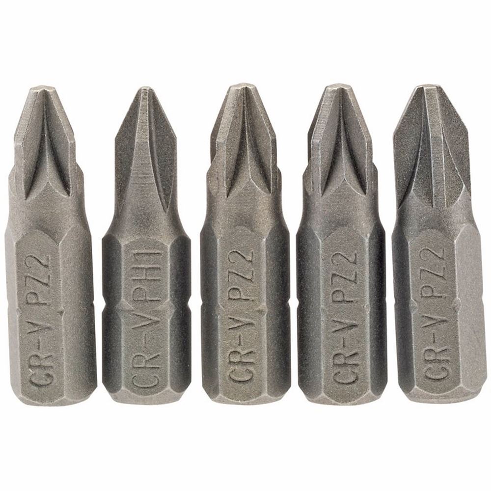 Draper 5PC 25MM NO2 PZ.S/D BIT 64015 1/4" Hex. PZ TYPE E Shank Insert Bits