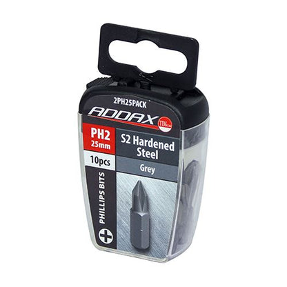 TIMCO Phillips Driver Bit - S2 Grey No.2 x 25 Grey Pack 10