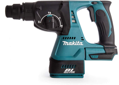 Makita DHR242Z 18V Brushless SDS+ Rotary Hammer Drill 24mm c/w BL1850B 5.0Ah Battery