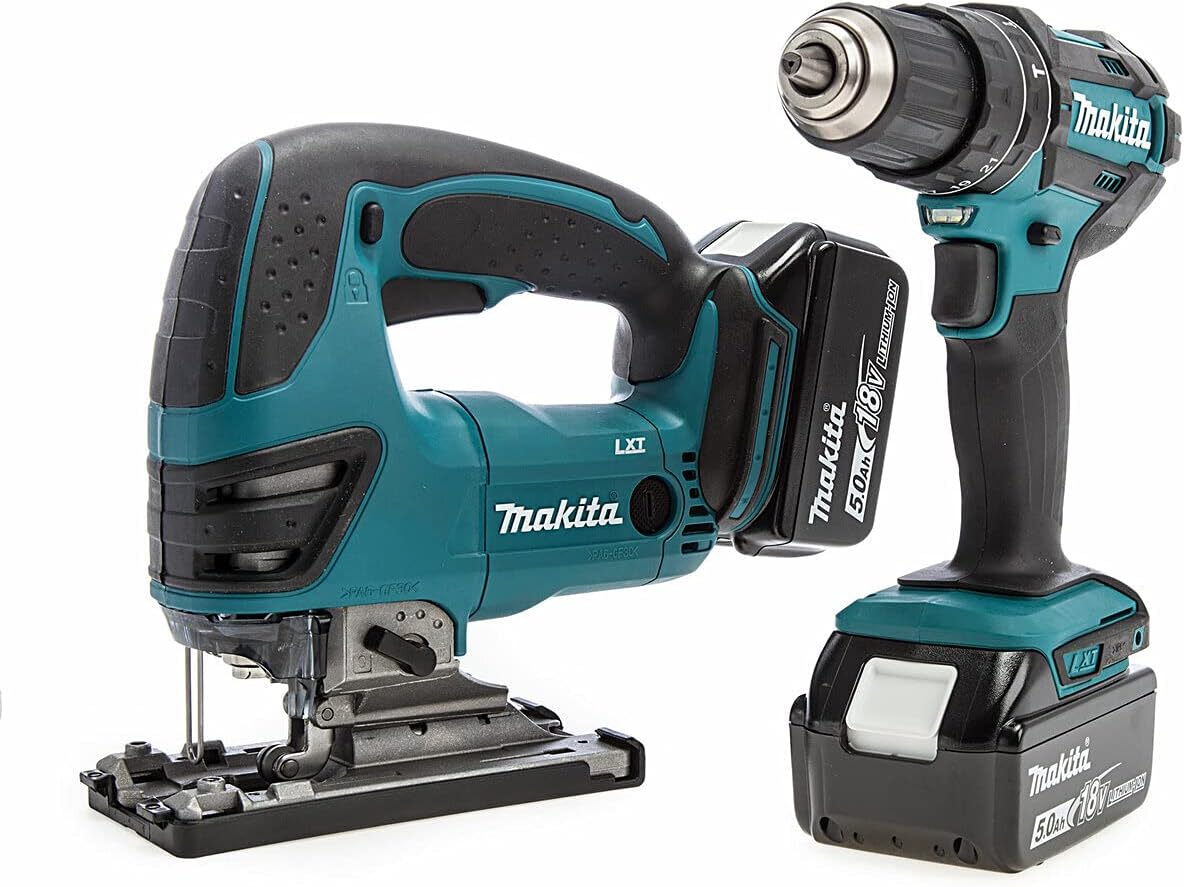 Makita DLX2134TJ 18V Li-ion LXT Combo Kit DHP482Z DJV180Z 2 x 5.0 Ah Batteries