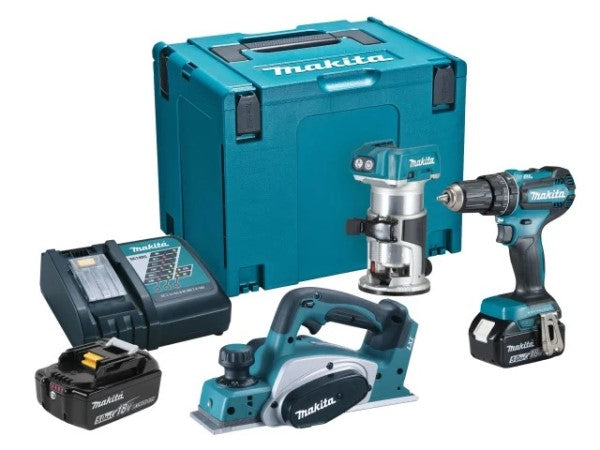 Makita DLX3116TJ 18V LXT Cordless 3pc Kit with 2x 5.0Ah Batteries