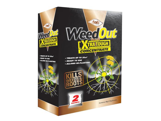 DOFF F-FC-002-DOF WeedOut Xtra Tough Weedkiller Concentrate 2 x Sachets