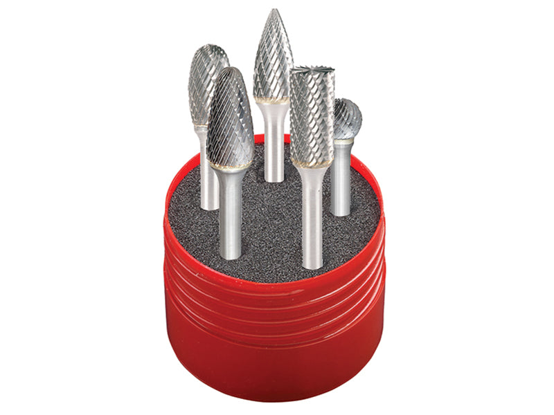 Dormer P88001 Solid Carbide Rotary Burr Cylindrical Set 5 Piece