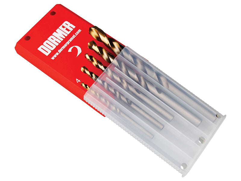 Dormer A08910 A08910 Set A002 HSS TiN Coated Jobber Drill Set of 5 4.0-10.0