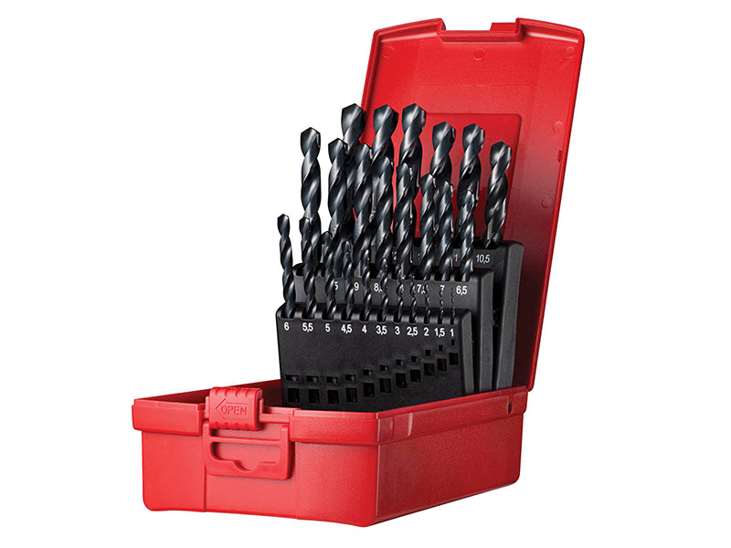 Dormer A190204 A190 No.204 Metric HSS Drill Set of 25 1.0-13.0 x 0.5mm