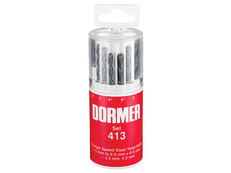 Dormer A191413 A191 No.413 Metric HSS Drill Set of 13 1.5-6.5 x 0.5mm
