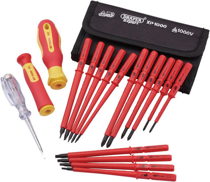 Draper 05776 Ergo Plus Electricians 18 Piece VDE Screwdriver Set Interchangeable