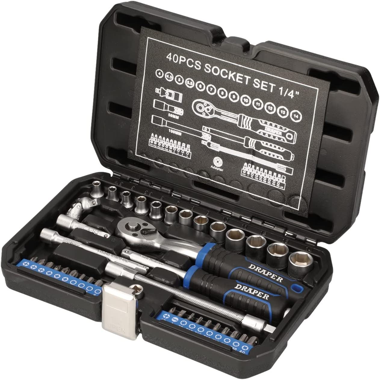 Draper 21441 DRAPER HI-TORQ� METRIC SOCKET SET, 1/4" SQ. DR. (40 PIECE)