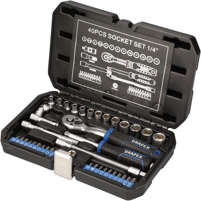 Draper 21441 DRAPER HI-TORQ� METRIC SOCKET SET, 1/4" SQ. DR. (40 PIECE)