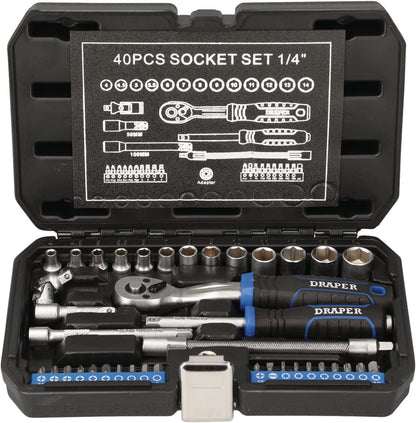 Draper 21441 DRAPER HI-TORQ� METRIC SOCKET SET, 1/4" SQ. DR. (40 PIECE)