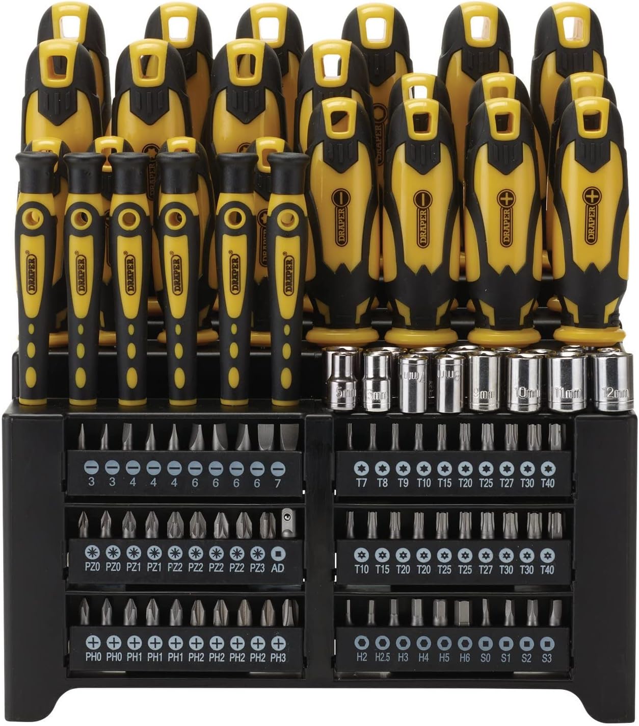 Draper 103PC S.DRIVER SET+CASE YELLOW 28012 28012 Screwdriver and Bit Set (103 Piece)