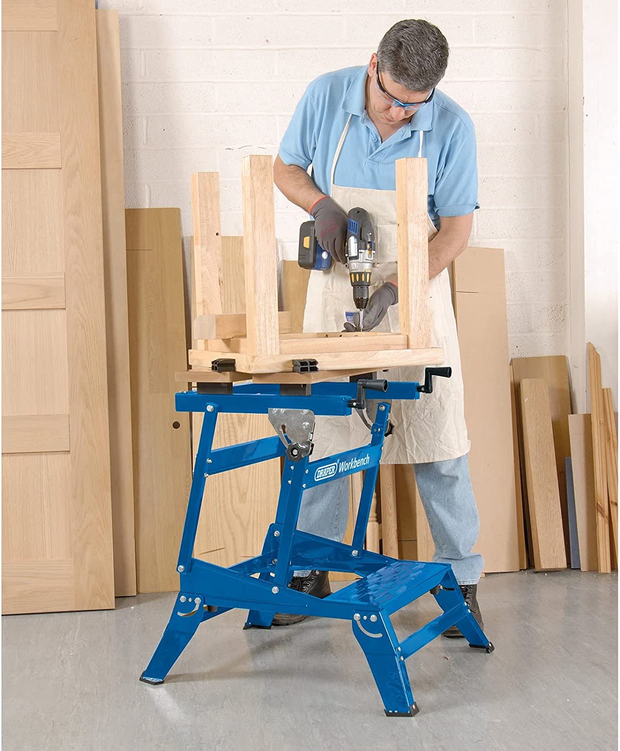 DRAPER 38121 - Twin Height Heavy Duty Fold Down Work Bemch, 650MM