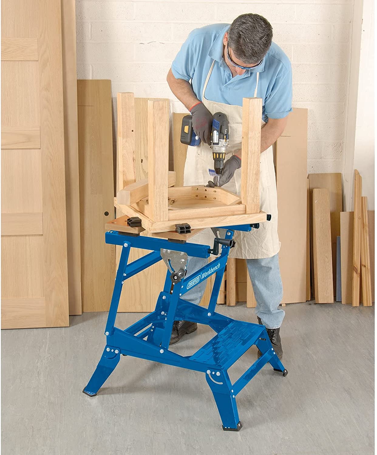 DRAPER 38121 - Twin Height Heavy Duty Fold Down Work Bemch, 650MM