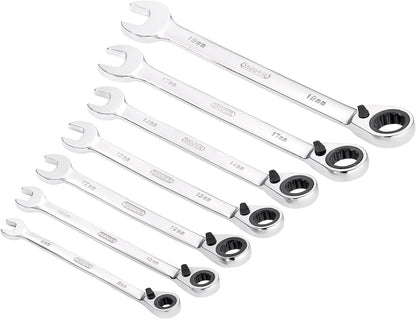 Draper 51179 HI-TORQ Metric Ratcheting Combination Spanner Set, 7 Pieces