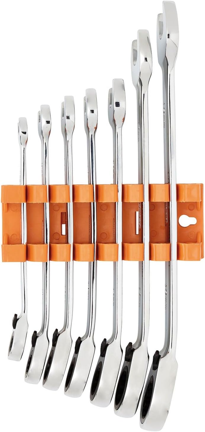 Draper 51179 HI-TORQ Metric Ratcheting Combination Spanner Set, 7 Pieces