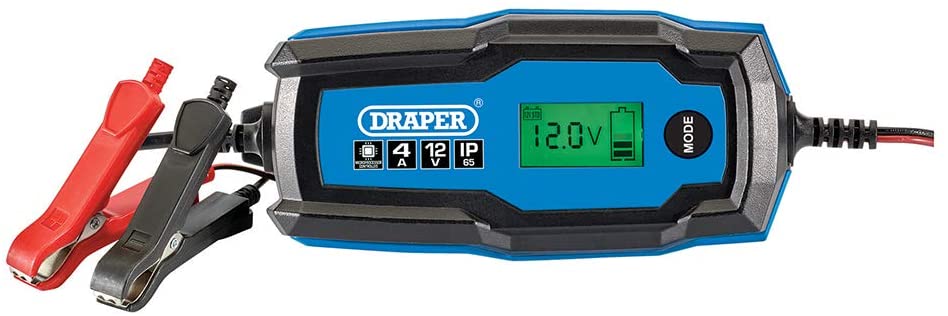 Draper 53489 6/12V Smart Charger & Battery Maintainer, 4A
