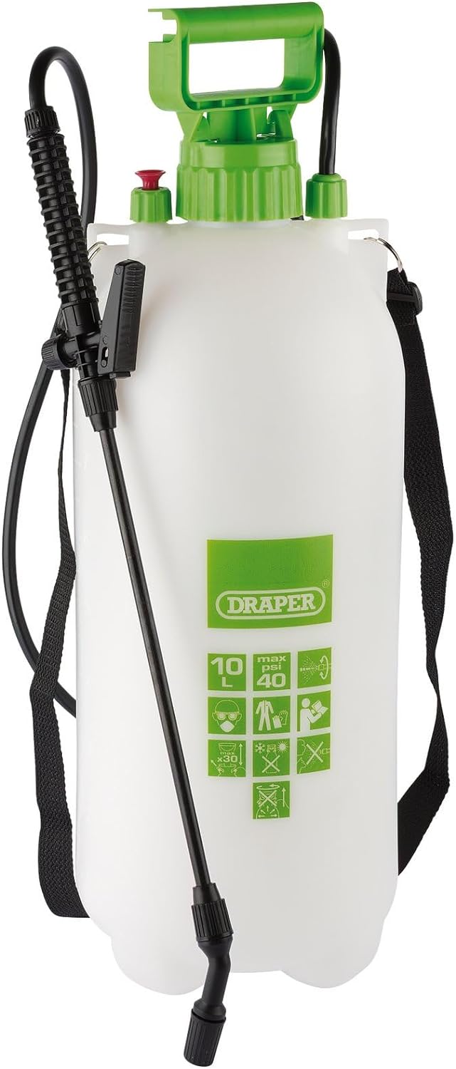 Draper 82469 10L Pressure Sprayer Spraying Garden Plants insecticides feeds