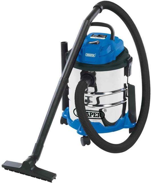DRAPER 20515 - 20L Wet and Dry Vacuum Cleaner with Stainless Steel Tank (1250W)